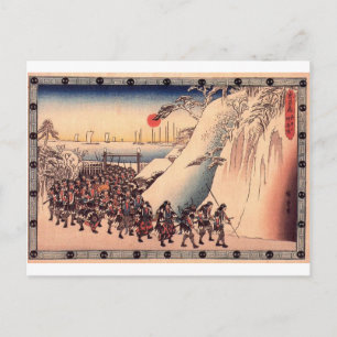 Carte Postale Ronin entre dans le temple Sengakuji pour rendre h