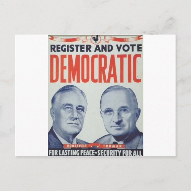 Carte Postale Roosevelt 1940 - Truman (Devant)