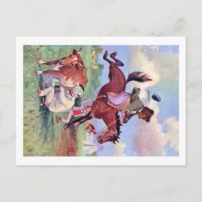 Carte Postale Roosevelt Bears Riding Rodeo Horses (Devant)