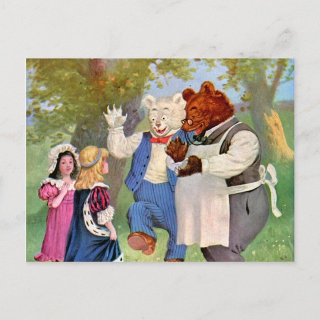 Carte Postale Roosevelt Ours Avec Les Princesses De Conte De Fée (Devant)