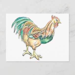 Carte Postale Rooster Art