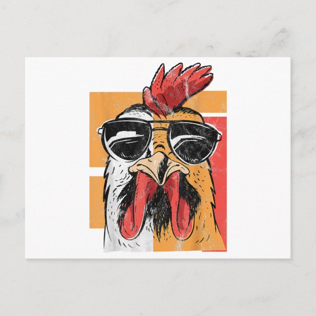 Carte Postale Rooster cool portant lunettes de soleil Retro Vint (Devant)