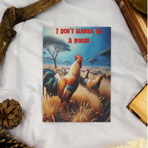 Carte Postale Rooster Majestueux Au Milieu D'Un Jardin Verdoyant