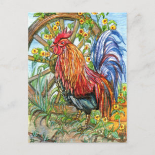 Carte Postale Rooster par Wheel Garden