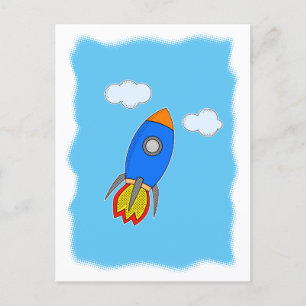 Carte Postale Roquette De Dessin Dans Le Ciel Bleu