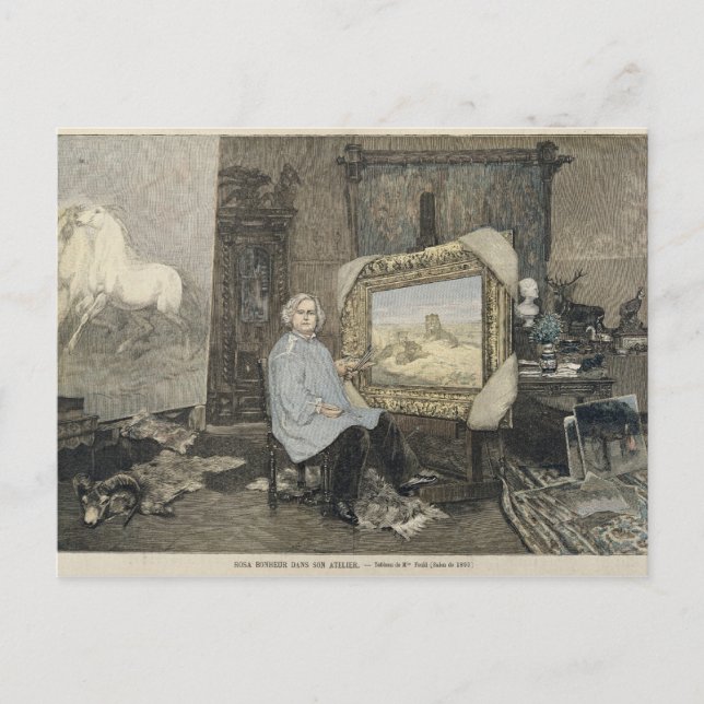 Carte Postale Rosa Bonheur dans son studio (Devant)