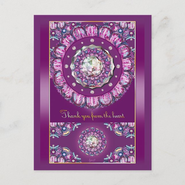 Carte Postale Rosace Rouge Cardinal (Devant)