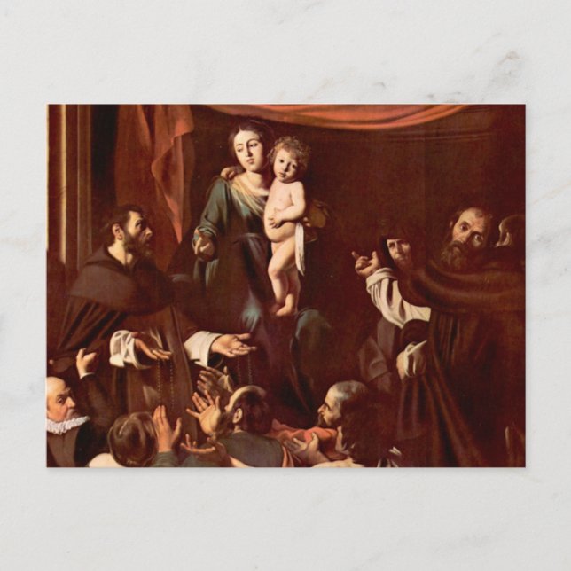Carte Postale Rosary Madonna par Caravaggio (Devant)