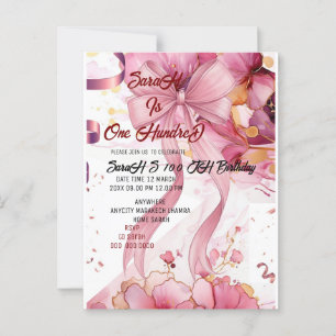 Carte Postale rose 100e anniversaire Cadeau moderne rose
