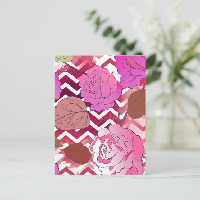 Carte Postale Rose 33 (Debout devant)