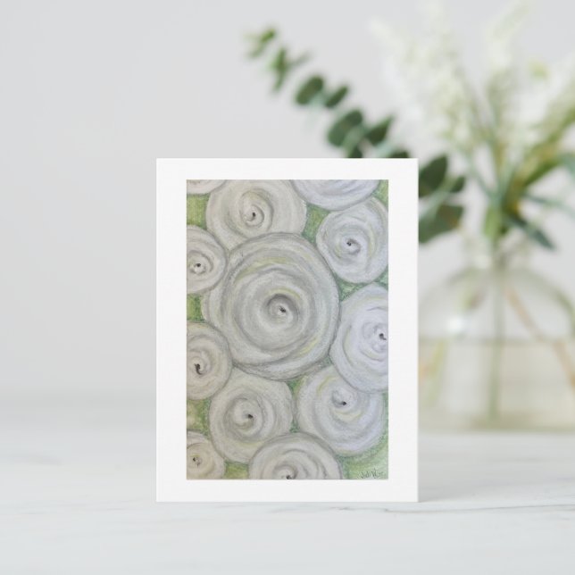 Carte Postale Rose à main unique. OEuvre originale (Debout devant)