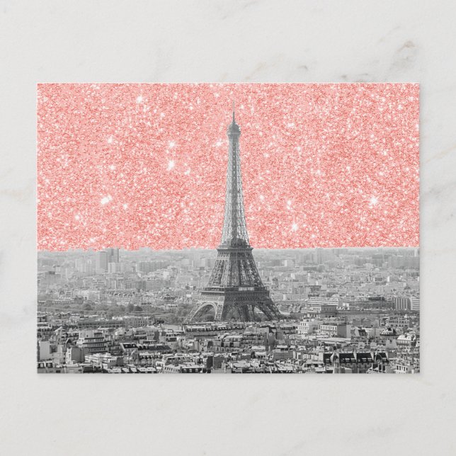 Carte Postale Rose à Paris (Devant)