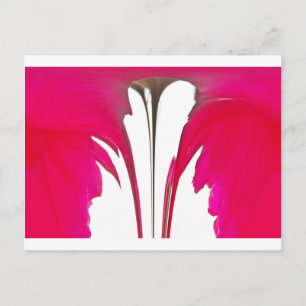 Carte Postale Rose Abstrait Magenta Rouge Chic : Art de peinture