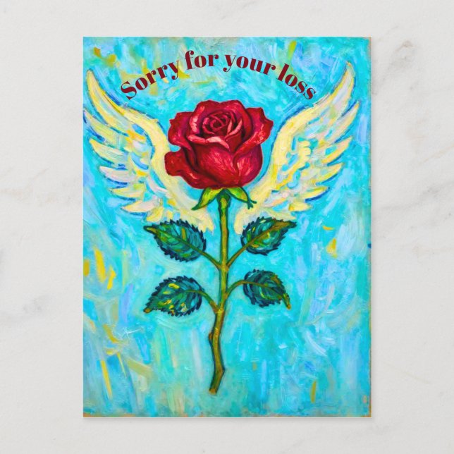 Carte Postale Rose Ange sympathie  (Devant)