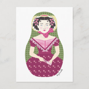 Carte postale Rose anglaise Matryoshka