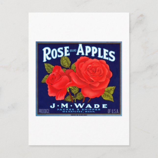 Carte Postale Rose Apples Wenatchee Washington (Devant)