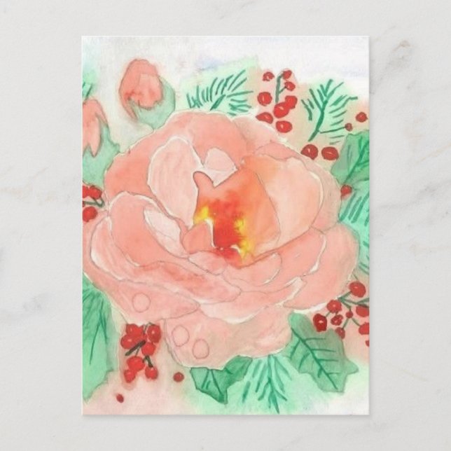 Carte Postale Rose aquarelle de 2012 (Devant)