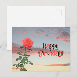 Carte postale - Rose au coucher du soleil