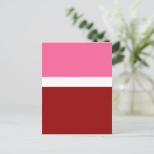 Carte Postale Rose Blanc Marron Rouge Bloc De Couleurs