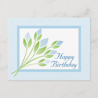 Carte postale Rose Bleu Bonne Anniversaire