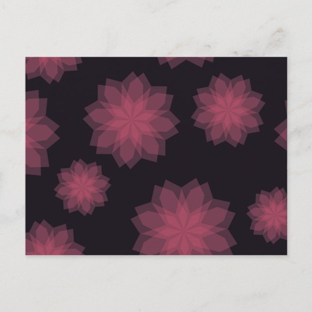 Carte Postale Rose, cool, tendance, abstraction de fleurs modern (Devant)