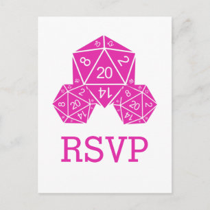 Carte postale Rose D20 Dice Réponse