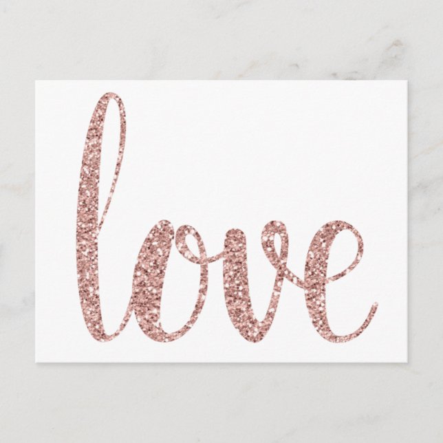 Carte postale rose d'amour d'or, parties scintilla (Devant)