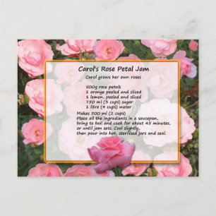 Carte postale Rose de Carol Petal Jam Recette