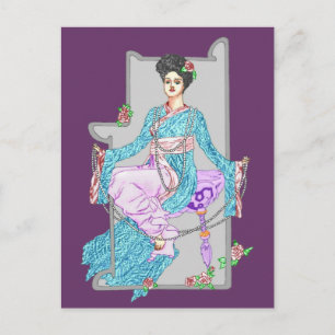 Carte Postale Rose de Chine & Perles