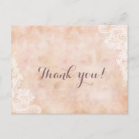 Rose de dentelle élégant vieux Mariage Merci de pa