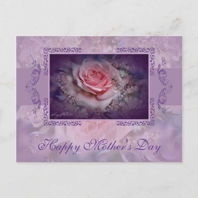 Carte Postale Rose de la fête des mères (Devant)