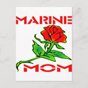 Carte Postale ROSE de la maman marine USMC