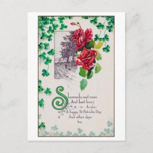 Carte Postale Rose de la Saint Patrick, Vintage