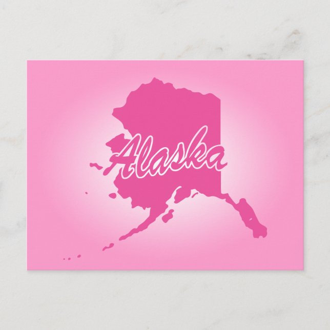 Carte postale rose de l'Alaska (Devant)