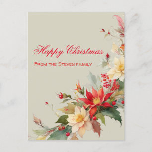 Carte postale Rose de Noël   votre nom