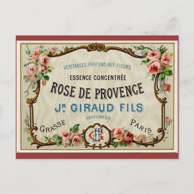 Carte Postale Rose de Provance un parfum français (Devant)