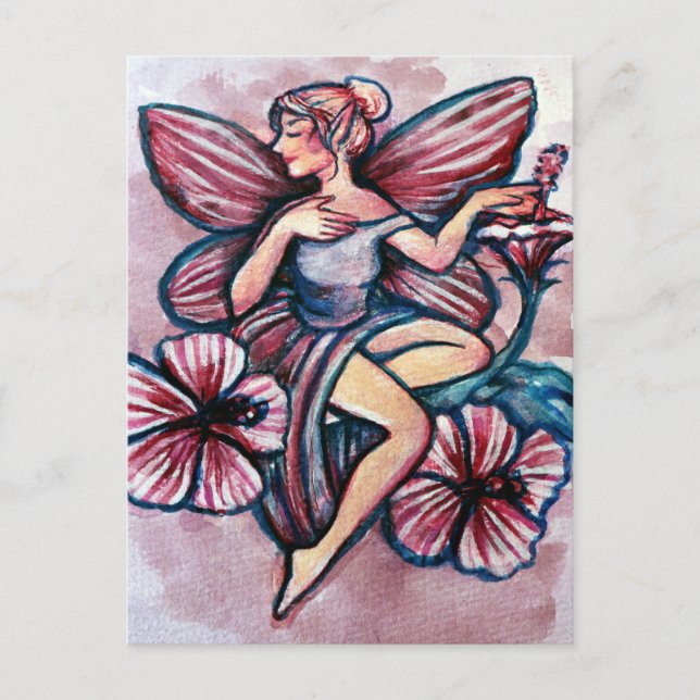 Carte Postale Rose de Sharon Hibiscus Fairy (Devant)