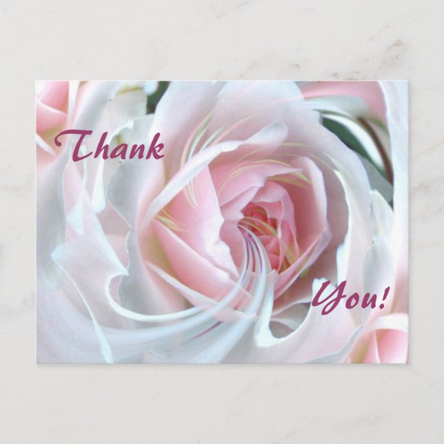 Carte Postale Rose délicat avec effets de marbre (Devant)