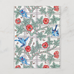 Carte Postale Rose d'Escalades & Petit Oiseau, William Morris