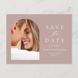 Carte Postale Rose Dusty Simple Enregistrer La Date