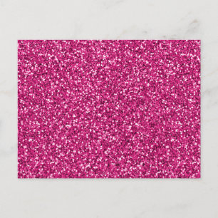 Carte Postale Rose Éblouissante Pailletée