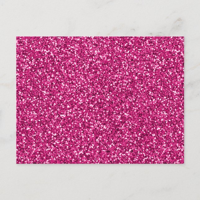 Carte Postale Rose Éblouissante Pailletée (Devant)