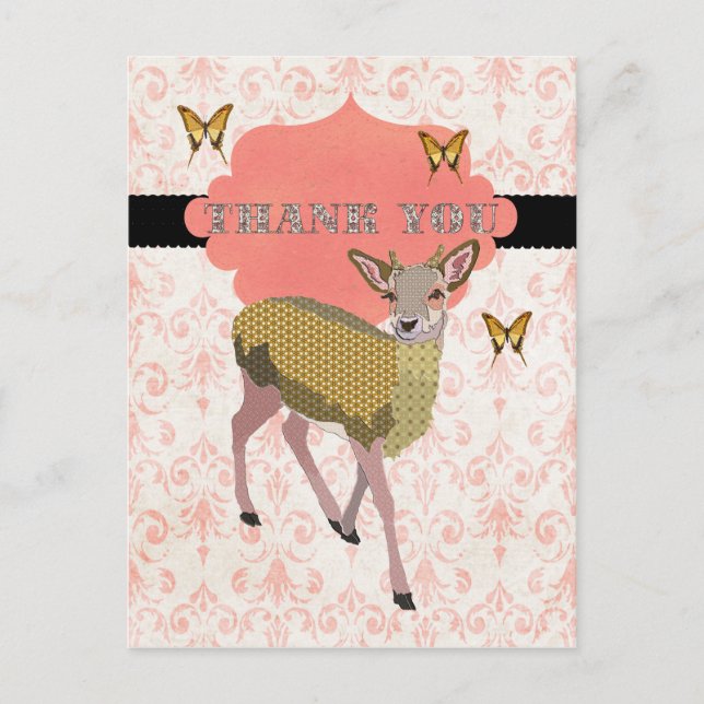 Carte postale Rose en or Merci (Devant)