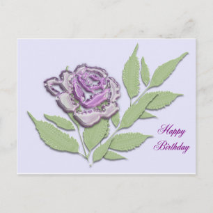 Carte Postale rose en verre à lilac