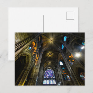Carte Postale Rose Fenêtre Plafond Cathédrale Notre-Dame