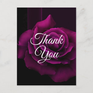 Carte Postale Rose Fleur Pourpre-Rouge Gothique Merci