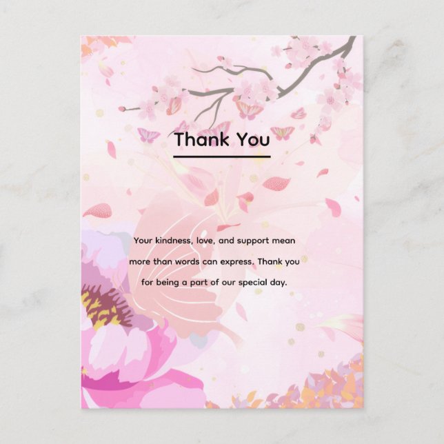 Carte Postale rose floral  (Devant)