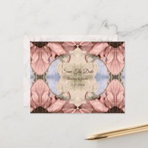 Carte Postale Rose floral Mariage d'aquarelle rose pâle