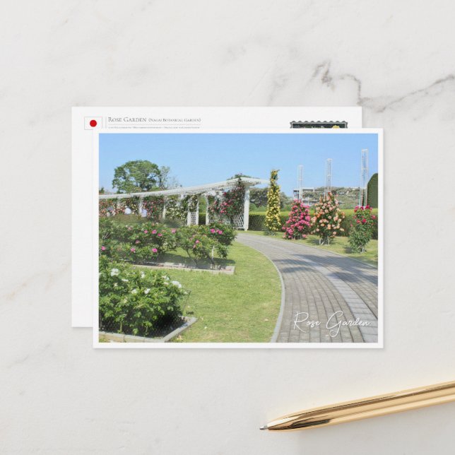 Carte Postale Rose Garden (Devant/Arrière en situation)