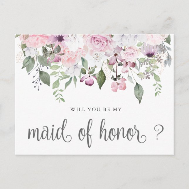 Carte postale rose Garden Maid of Honor Invitation (Devant)